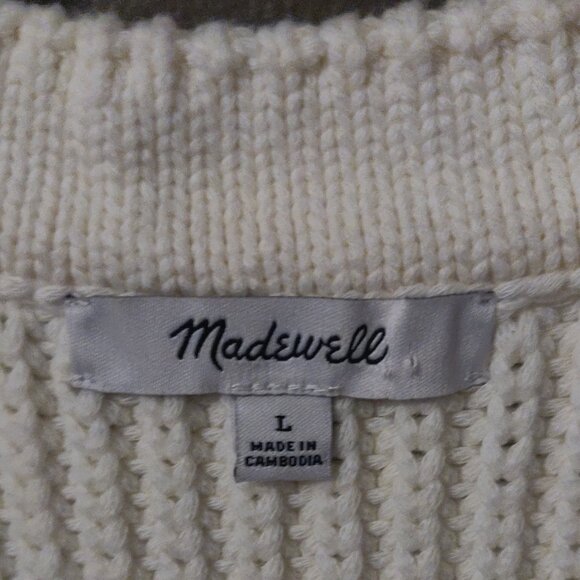 Madewell Cutaway Ivory Sweater Vest LARGE - Picture 6 of 6
